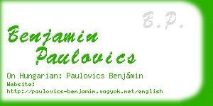 benjamin paulovics business card